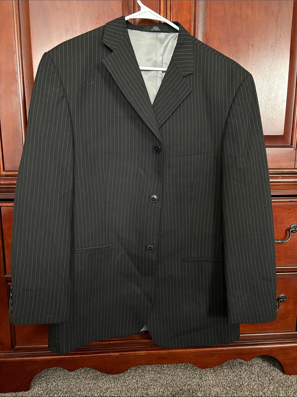 Haggar Black Pinstripe Suit Jacket